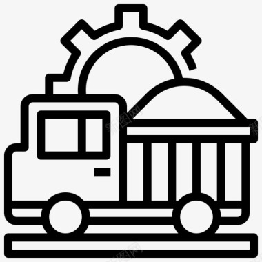 自卸汽车建筑和工具运输图标图标