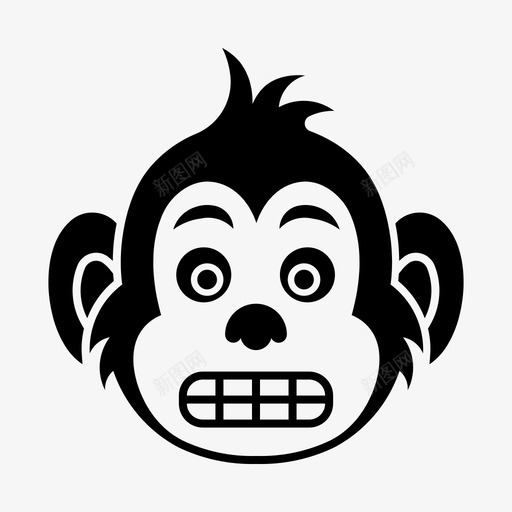 假表情猴子图标svg_新图网 https://ixintu.com 微笑 猴子 表情