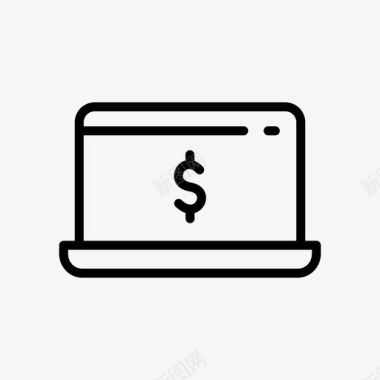 笔记本电脑的钱现金美元图标图标