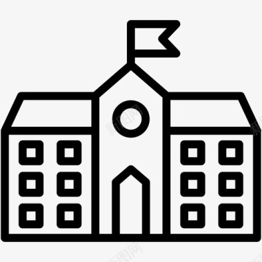学校建筑学院图标图标