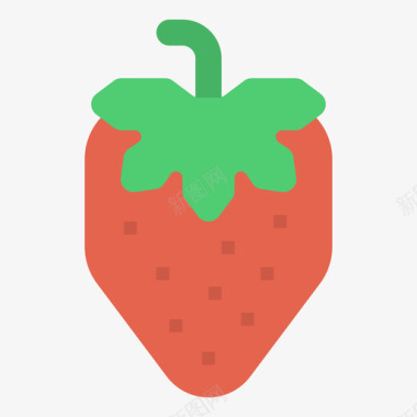 草莓水果和蔬菜扁平图标图标