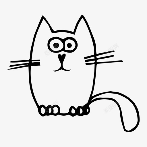 猫手绘小猫图标svg_新图网 https://ixintu.com 宠物 小猫 手绘