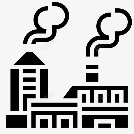 污染空气排放图标svg_新图网 https://ixintu.com 工业 排放 污染 环境 石油工业 空气