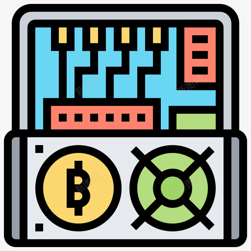 采矿加密货币85线性颜色图标svg_新图网 https://ixintu.com 加密货币85 线性颜色 采矿