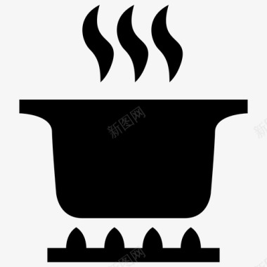 酱汁锅厨师烹饪图标图标