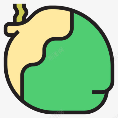椰子果蔬2线形颜色图标图标