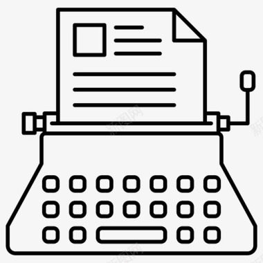打字机内容写作文案图标图标