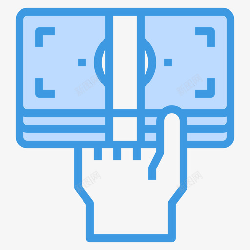 现金账单和付款5蓝色图标svg_新图网 https://ixintu.com 付款 现金 蓝色 账单