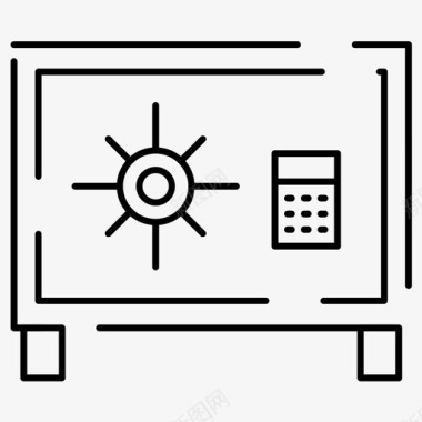 保险箱上锁储物柜图标图标