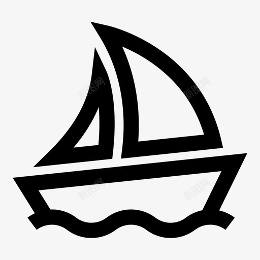 帆船海滩大海图标svg_新图网 https://ixintu.com 图标 基本 大海 帆船 度假 海滩 游艇