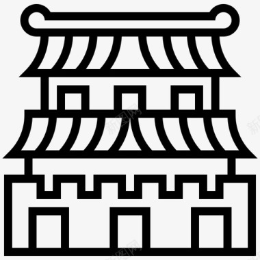 庆冈城堡韩国图标图标