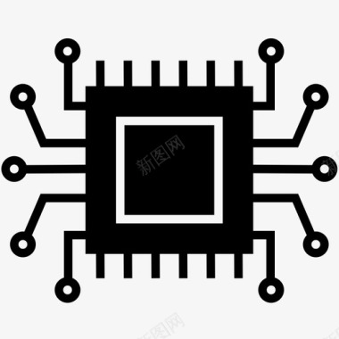 处理器芯片组件图标图标