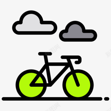 自行车城市66线颜色图标图标