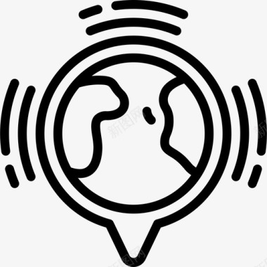 地球播客线性图标图标