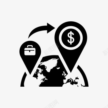 国际业务收入地点图标图标