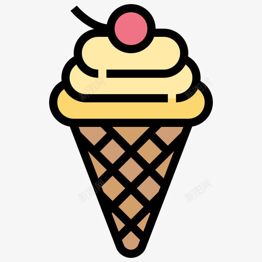 冰淇淋夏季122线性颜色图标svg_新图网 https://ixintu.com 冰淇淋 夏季 线性 颜色