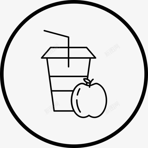 苹果汁饮料水果图标svg_新图网 https://ixintu.com 图标 水果 线路 苹果汁 饮料