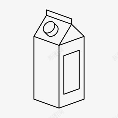 牛奶盒子纸箱图标图标