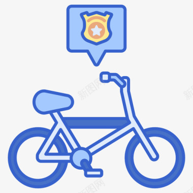 自行车警察47线颜色图标图标