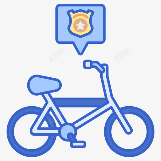 自行车警察47线颜色图标svg_新图网 https://ixintu.com 自行车 警察 颜色