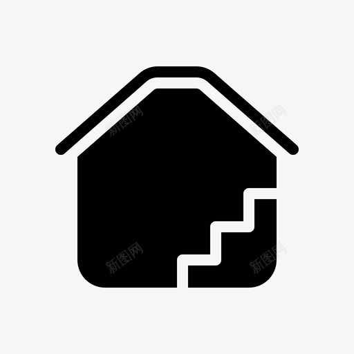 住宅建筑室内图标svg_新图网 https://ixintu.com 住宅 室内 建筑 房地产 楼梯
