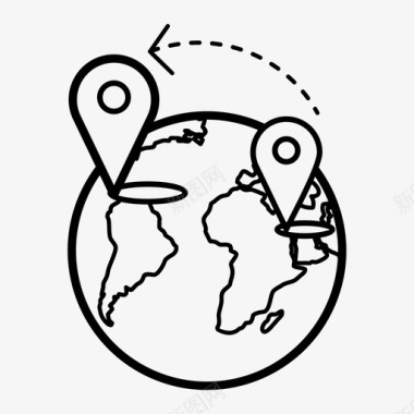 世界地图地球仪图标图标
