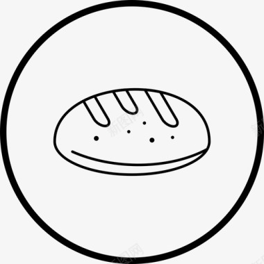 小面包面包线图标图标