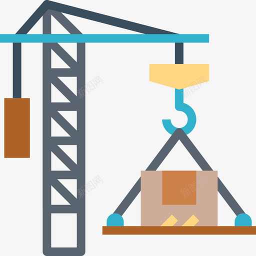 起重机后勤42扁平图标svg_新图网 https://ixintu.com 后勤42 扁平 起重机