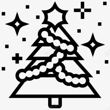 圣诞树装饰节日图标图标