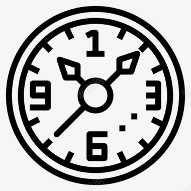 挂钟手表11线性图标图标