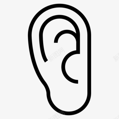 耳朵解剖学耳聋图标图标