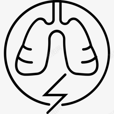 支气管痉挛过敏肺图标图标