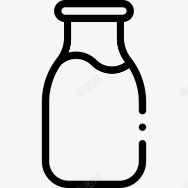 牛奶夏季食品和饮料3线性图标图标