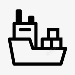马士基货船集装箱船运图标高清图片