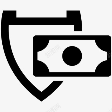 货币保护安全保险盾牌图标图标