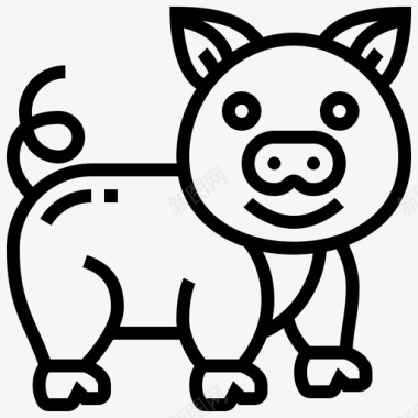 猪牲畜猪肉图标图标