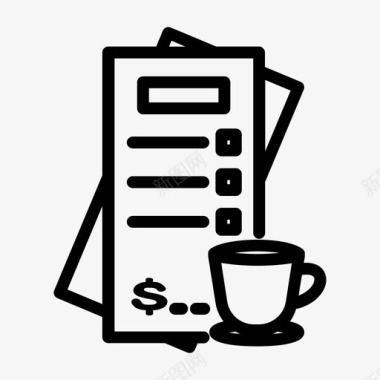 咖啡账单信用证账单证明图标图标