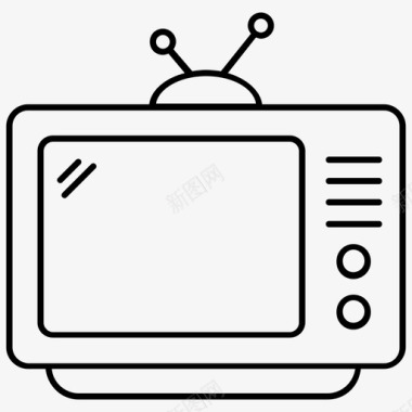 复古电视电子电器电视图标图标