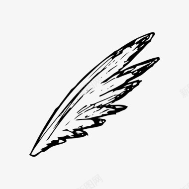 翅膀鸟手绘图标图标