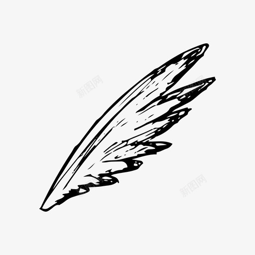 翅膀鸟手绘图标svg_新图网 https://ixintu.com 手绘 素描 翅膀