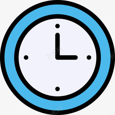 时钟选择和光标21线性颜色图标图标