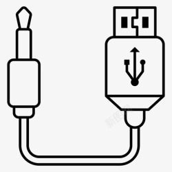 电脑硬件标志迷你插口线数据线迷你插口图标高清图片