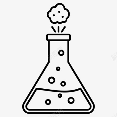 化学烧瓶化学反应锥形瓶图标图标