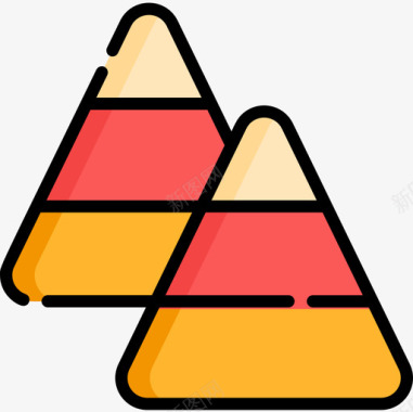 玉米糖糖果和糖果14线性颜色图标图标