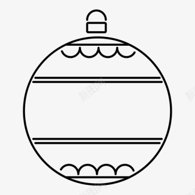 一条条纹球圣诞图标图标