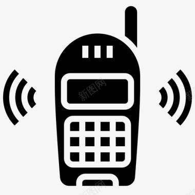 手机复古技术4字形图标图标
