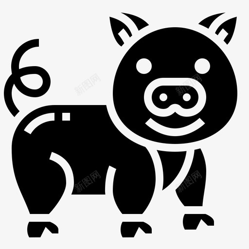 猪家畜猪肉图标svg_新图网 https://ixintu.com 农场 字形 家畜 猪猪 猪肉 肉猪