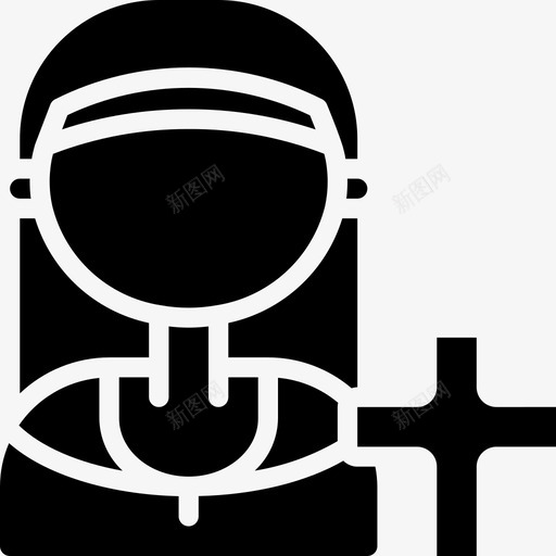 修女职业20填充图标svg_新图网 https://ixintu.com 修女 填充 职业