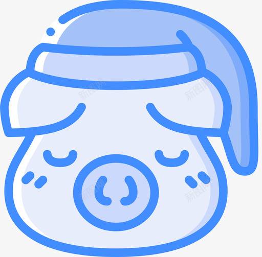 猪瞌睡时间4蓝色图标svg_新图网 https://ixintu.com 时间 瞌睡 蓝色