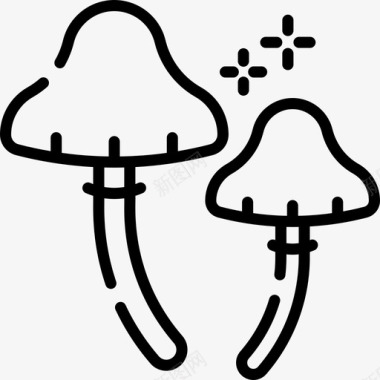 蘑菇上瘾4线状图标图标